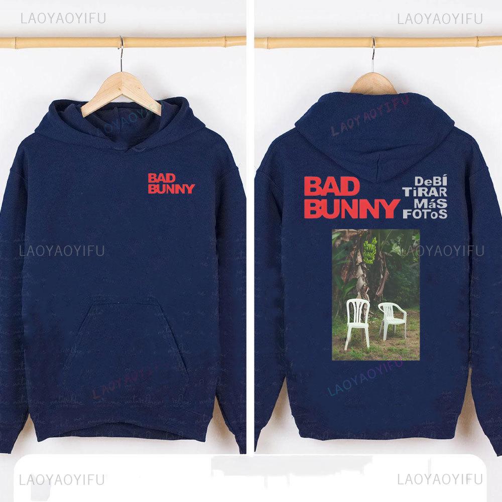 2025 Bad Bunny Debi Tirar Mas Fotos Hoody Latin Music Reggaeton Streetwear Wo Oversized Pullover Hoodied Collar Hoodie Tops