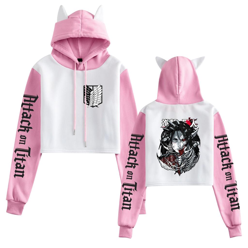 New Attack on Titan Women's Cat Ear Hoodie - Autumn/Winter Anime Merchandise