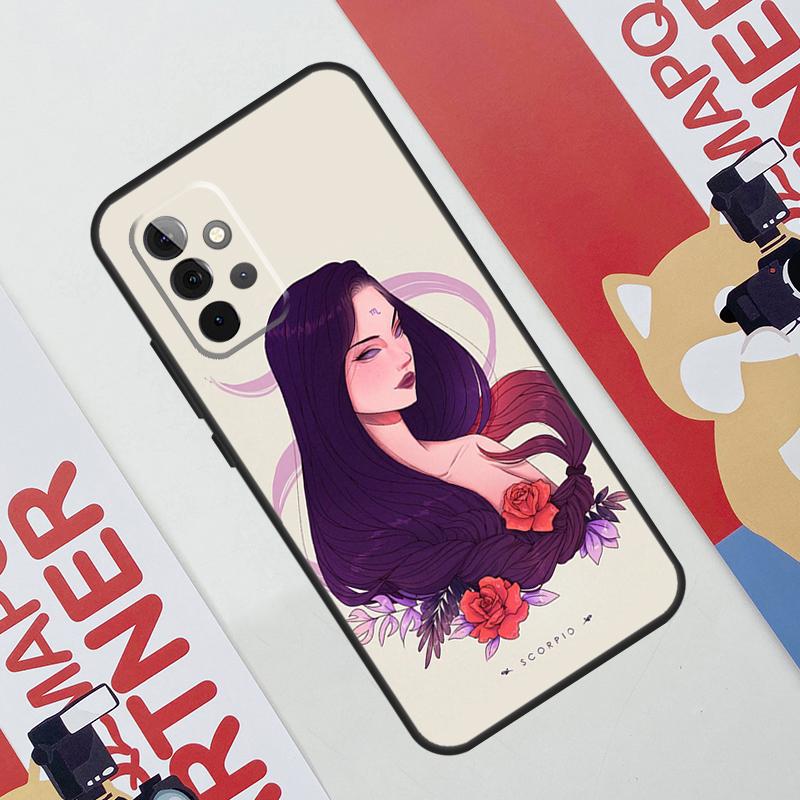 Чехол Horoscope Girl Скорпион Телец Дева Для Samsung Galaxy A06 A16 A36 A56 A55 A35 A33 A53 A13 A23 A17 A54 A34 A14 A52 A32 A15