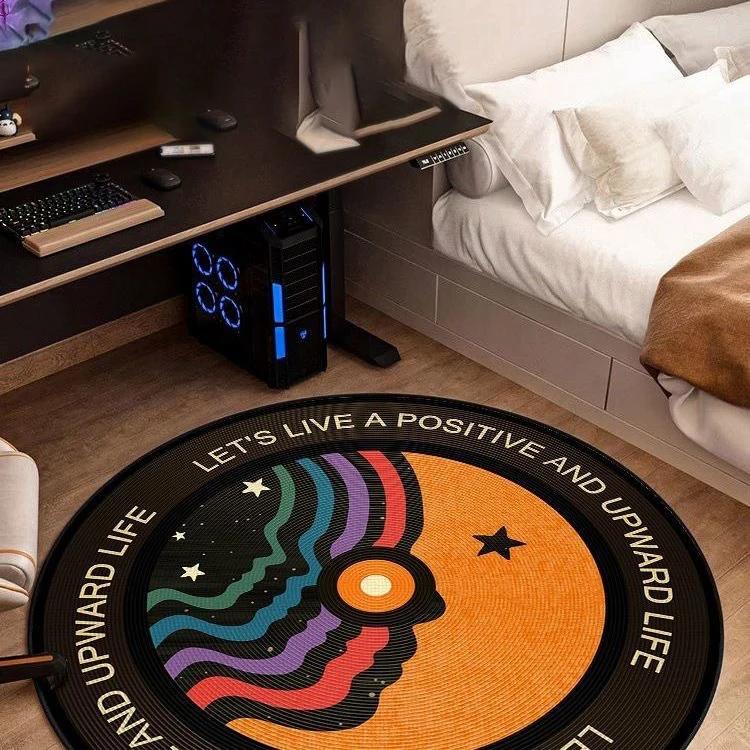 Round Anti-Slip Floor Mat for Office Chair – Stylish Home Decor Under Coffee Table or Bedside