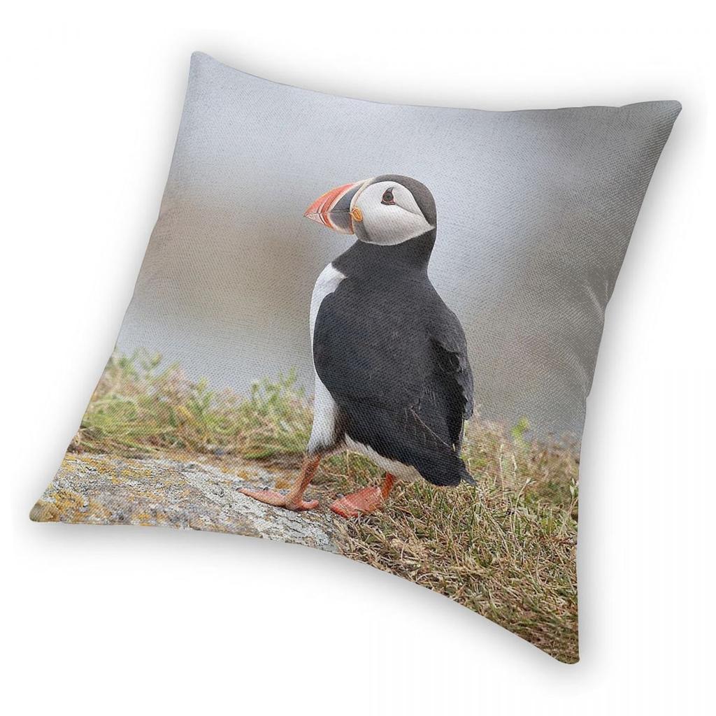 Atlantic Puffin Newfoundland Pillowcase Polyester Linen Velvet Creative Zip Decor Sofa Cushion Cover
