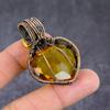 Подвеска из натурального цитрина ручной работы из медной проволоки 2,05 дюйма q7F09