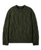 TRILLION Washable Big Cable Oversized Crew Neck Knit [Khaki]