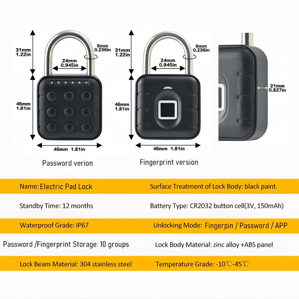 RAYKUBE Умный навесной замок SY12, водонепроницаемый IP65, подходит для школьных/спортивных шкафчиков, чемоданов, устраняет проблему ношения ключей