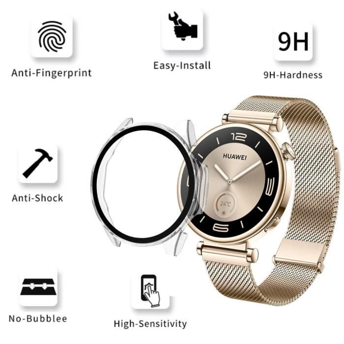 Чехол совместимый с Huawei Watch GT 4 41мм - Жесткая защита смарт-часов прозрачный чехол экран из закаленного стекла Phonillico®