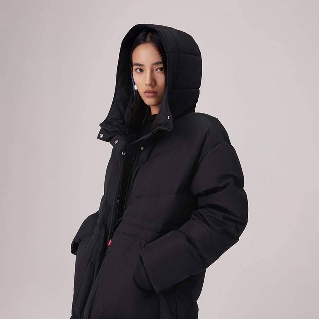 Levis Зимняя теплая серия Стильный универсальный расслабленный длинный пуховик Женская верхняя одежда 0051G-0002