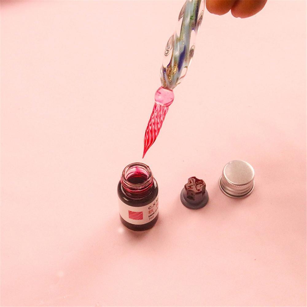 New Signature Dipping Painting Drip Fountain Pens Filling Ink Glass Dip Pen