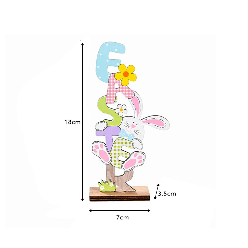 Colorful Wooden Easter Ornaments Multiple Easter Elements Letter Plate Decorations For Home Office Party Workplace Exquisite Gifts