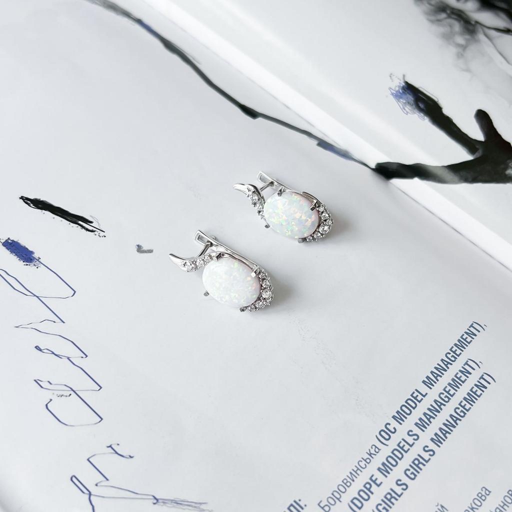 Серебряные серьги с опалом 4.323ct (2151890)