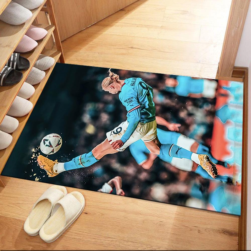 Haaland Fan Square rugs are a great choice for living rooms, bedrooms, home décor, and as gifts.