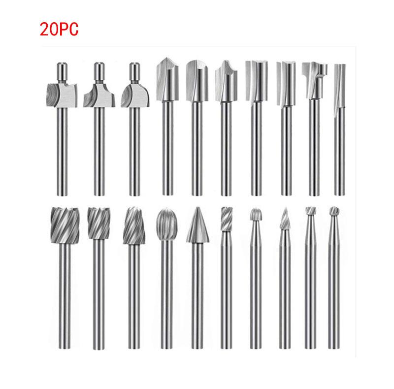 HSS титановый фрезерный роторный фрезерный станок для напильника, резьба по дереву, резной нож, резак, инструменты, аксессуары, хвостовик 3 мм, мини фрезы из быстрорежущей стали