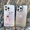 Чехол для телефона с изображением самолета и сердца для пары, для Apple iPhone 13 Mini 12 11 Pro Max 16 14 15 Pro Max Plus, противоударный, лазерный