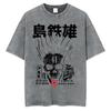 Anime Akira Vintage Washed T Shirts 90s Manga Shotaro Kaneda Graphic Tshirt Men Women Clothing Cotton Casual Oversized Tshirts