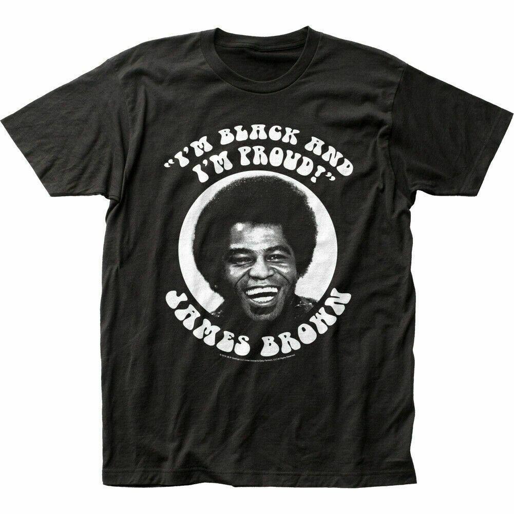 James Brown Black and Proud T Shirt Mens Licensed Rock N Roll Music Tee Black