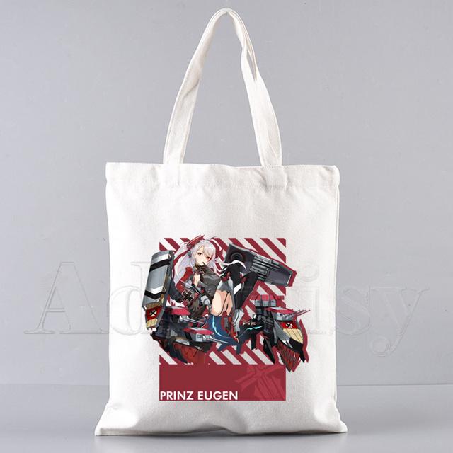 Сумка для покупок Azur Lane, продуктовая сумка Bolsas De Tela Tote Bolsa, сумка для покупок, джутовая сумка-тоут из ткани на заказ