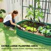 Galvanised Raised Garden Bed with Arched Trellis, 5 x 3 x 6ft Metal Raised Bed for Garden with Open Bottom, Green