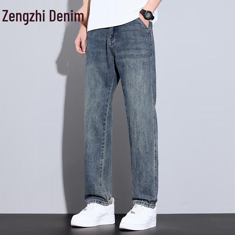 Мужские джинсы Zengzhi 2025 Осень Свободные Прямые Шаровары