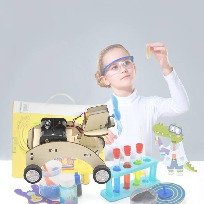 Детский DIY деревянный научный модель-конструктор маленькой машинки на ветряной тяге, настраиваемая развивающая игрушка