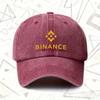 Кепка в винтажном стираном стиле Binance, подходит для мужчин и женщин, с прямым козырьком, принтом с надписью Binance, для ношения круглый год, повседневная