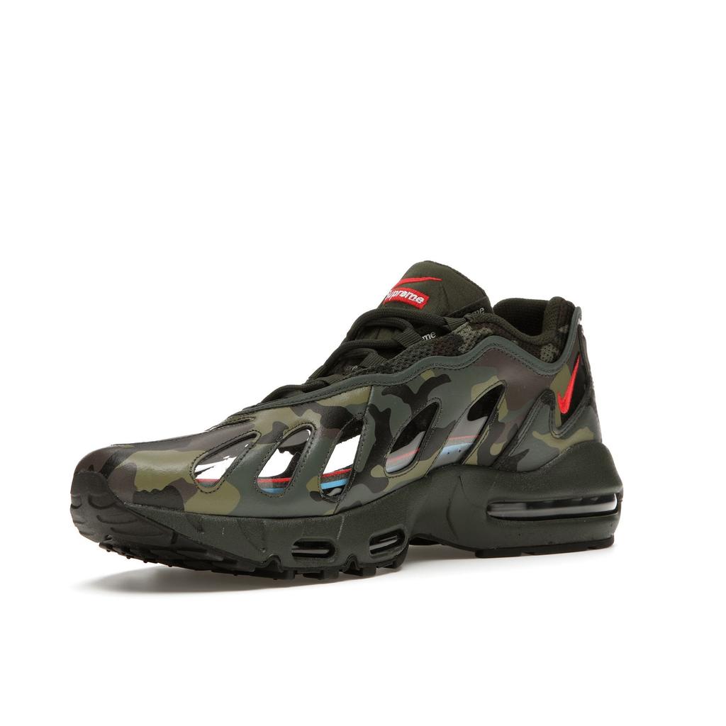 Nike X Supreme Air Max 96 Темно-зеленый Скоростной красный Прозрачный Унисекс CV7652-300