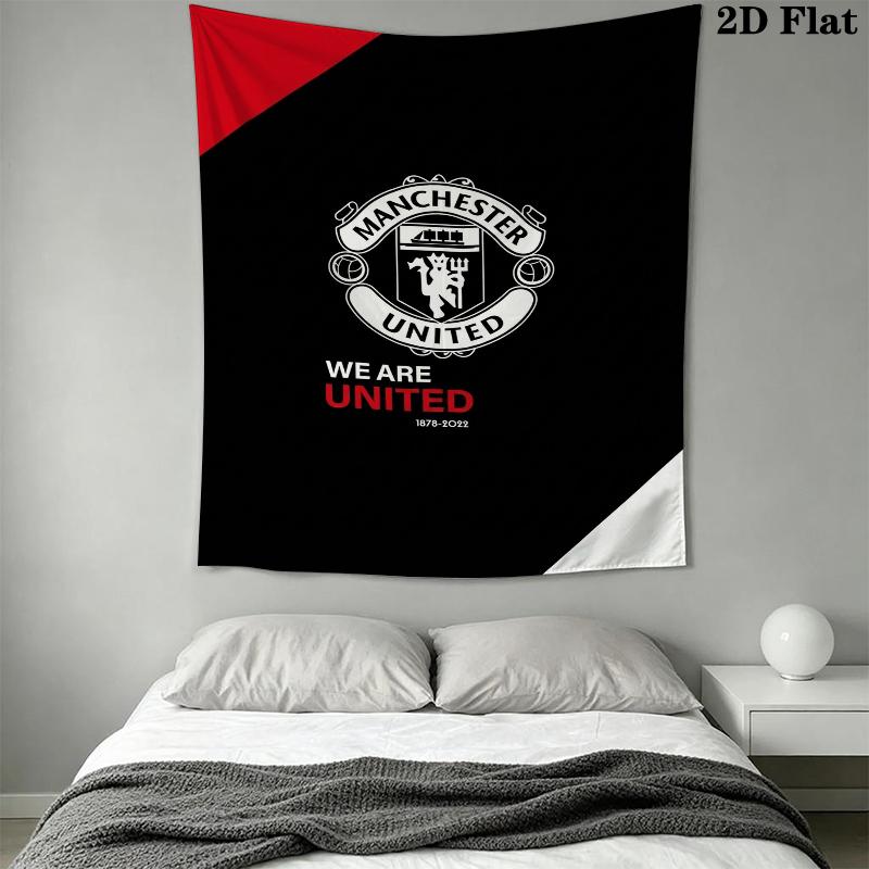 Manchester Unitedaa Wall Tapestry Aesthetic Wall Hanging Printed Fabric Blanket Decorative Tapestries for Bedroom Living Room Home Decor