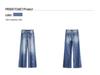 Women's Blue Retro Puppy Embroidery Jeans - Slimming, Loose-Fit, Straight-Leg for Spring/Autumn