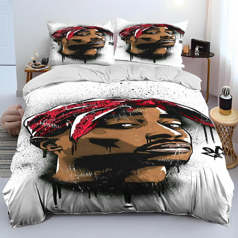 Hip Hop Art Rapper Legend Star Comforter Bedding Set,Duvet Cover Bed Set Quilt Cover Pillowcase,king Queen Size Bedding Set kids