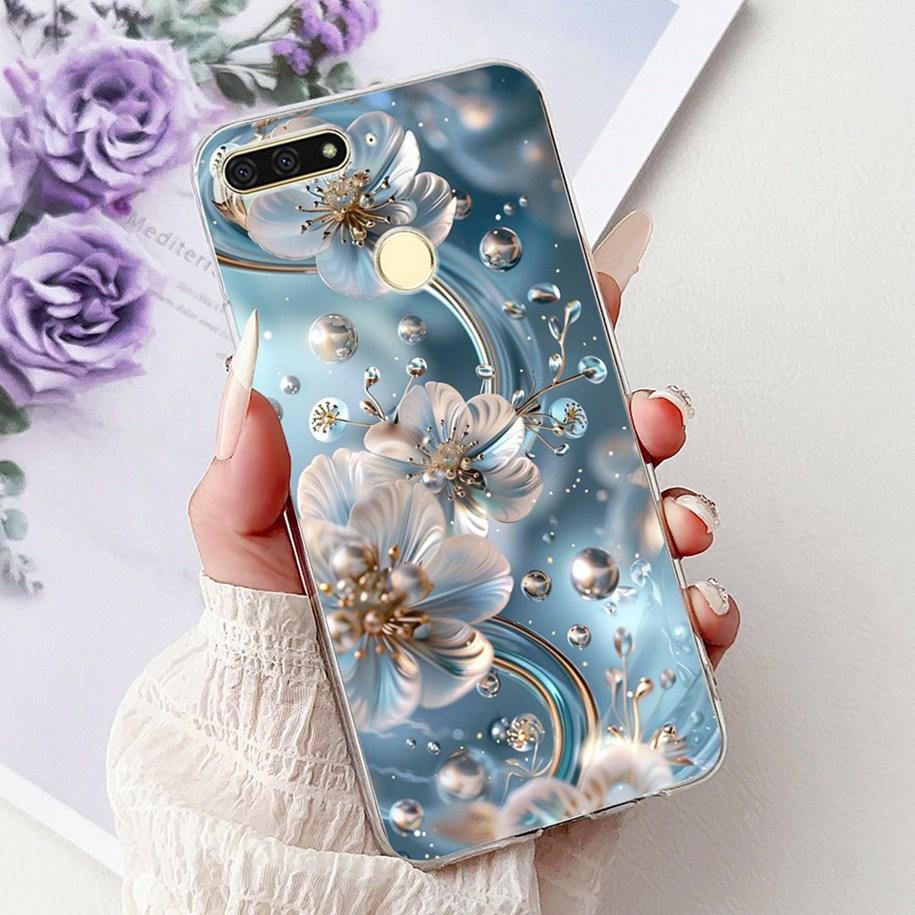 For Huawei Y6 2018 Case ATU-L21 ATU-L22 Cover Luxury Marble Butterfly Soft Silicone Phone Cover For Huawei Y6 Prime 2018 Carcasa