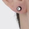 Men's Black Earrings Simple Cubic