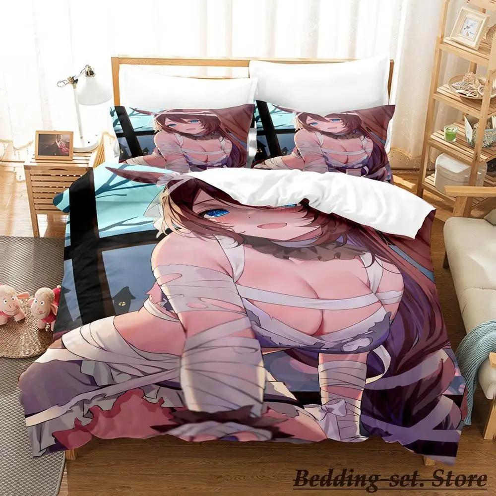 Комплект постельного белья Mummy Girls Anime Single Twin Full Queen King Size Bed Set Adult Kid Bedroom Duvetcover Sets Anime Parure de lit Bed