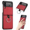 Lightweight Slim Folding Design Leather Case For Samsung Galaxy Z Flip3 Flip 3 5g With Ring Holder Protective Coque