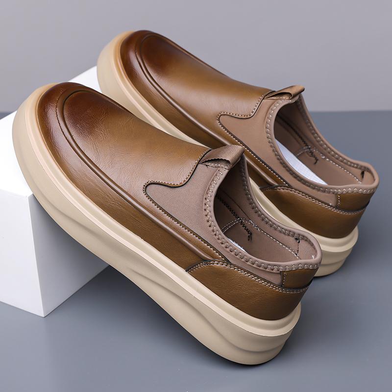 Мода Качество Мужские Простые Модные Мягкая Подошва Удобная Обувь Кожа Толстая Подошва Деловая Повседневная Обувь Лоферы Обувь Слипоны Вождение Мужская Обувь