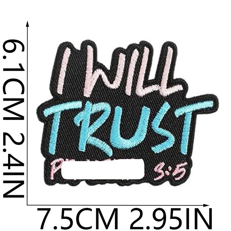 Encouraging Quotes Embroidery Cloth Sticker Inspirational Words Patch Sticker Computer Embroidery Label English Alphabet Embroidery Chapter Sticker Ir