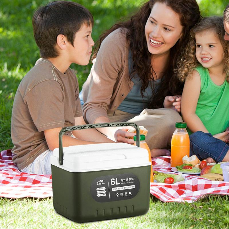 Portable Car Traveling Ice Chest 6L Camping Fridge Insulation Box Camping Picnic Cooler Box For Lunch Fruit Drinks Car Accessory