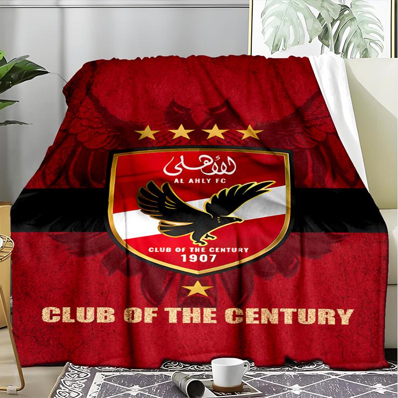 1PC Al Ahly FC Printed Soft Flannel Blanket Throw for Adult Bedroom Living Room Sofa Camping Travel Fan gifts Christmas Gifts