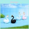 Миниатюрные ornaments-лебеди из смолы четырех цветов для креативного ландшафтного дизайна