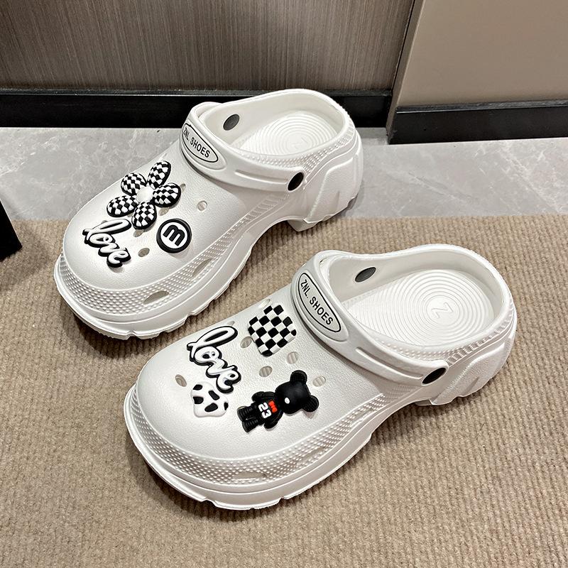 Outer Shoes Summer Women Cave Wear Cute Sandals Thick Bottom Heightened Nonslip Beach Nurse Slippers