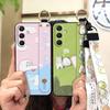 Shockproof Ring Phone Case For Samsung Galaxy A16 5G/SM-166P/E Cute Wrist Strap Back Cover Anti-dust Durable Lanyard
