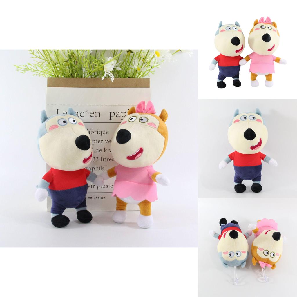 Очаровательная 25-сантиметровая плюшевая игрушка Wolfoo Lucy, мягкая и приятная на ощупь, набивная мультяшная кукла