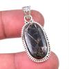 Natural Black Copper Turquoise 925 Solid Sterling Silver Gift Pendant 1.50" W3u08