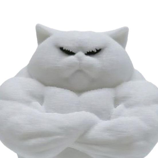 Статуэтка Мускулистый Кот, 3D-печатная стоячая фигурка мускулистого кота, Забавная причудливая фигурка котенка, Настольное украшение для гостиной, спальни, офисного стола, шкафа