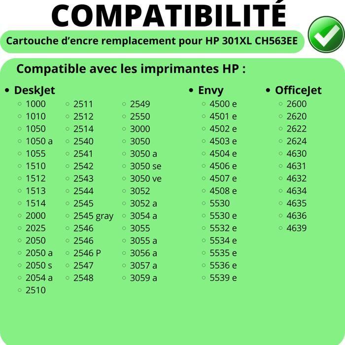 Чернильный картридж - HP - 301XL - Черный - Совместим с несколькими моделями - XL