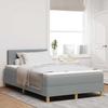 LED Boxspring Bed with Headboard Light Grey 120 x 190 cm Fabric