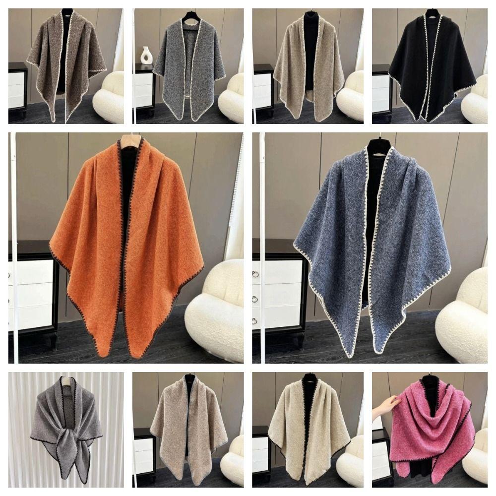 Wrap Warm Shawl Scarf Loose Fit Women Shawl Fashion Knitted Poncho Cape Travel
