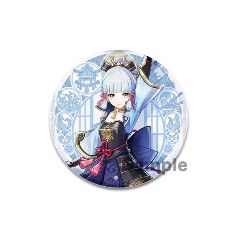 Значок Genshin Impact 32/44/58 мм, милые броши для косплея Камидзато Аяка, креативные изысканные эмалевые булавки для одежды, рюкзака, ювелирных изделий, аксессуаров