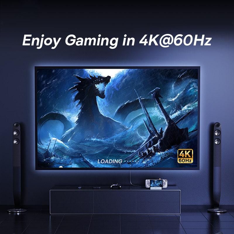 Док-станция Baseus USB C для Steam Deck Nintend Switch Игровой Тип C на HDMI 4K@60Hz RJ45 PD 100 Вт USB 3.0 6-в-1 Хаб Type C