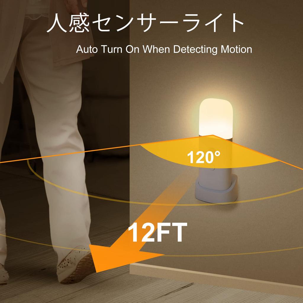 YELKO Motion Sensor Night Light, 2000mAh Rechargeable Portable Dimmable Night Light with 5 Brightness Levels for Kids and Adults