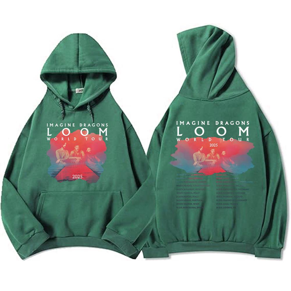 Imagine Dragons Loom Tour 2025 Толстовки мужские хип-хоп унисекс уличная одежда флис удобные мягкие толстовки