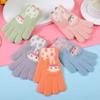 Children's Gloves Cartoon Cute Five-finger Knitted Gloves Deer 6-15 Years Old Student Autumn and Winter Warm Gloves