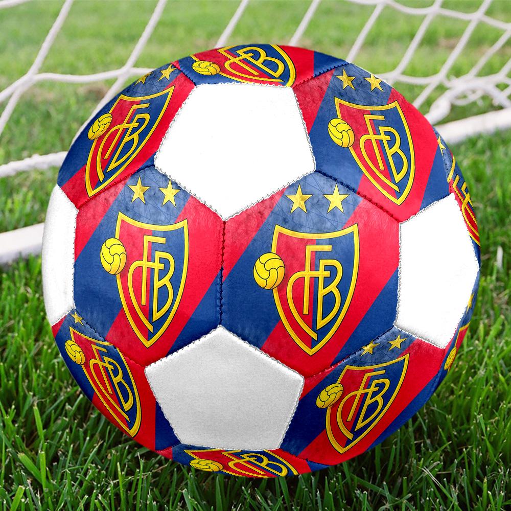 1PC FC Basel team size 5 soccer ball PrahaIndoor Soccer Ball Colorful All Ages Machine Stitched PVC Competition Ready Durable High-Bounce
